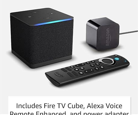 Amazon Fire TV Cube, Hands-free streaming device with Alexa, Wi-Fi 6E, 4K Ultra HD